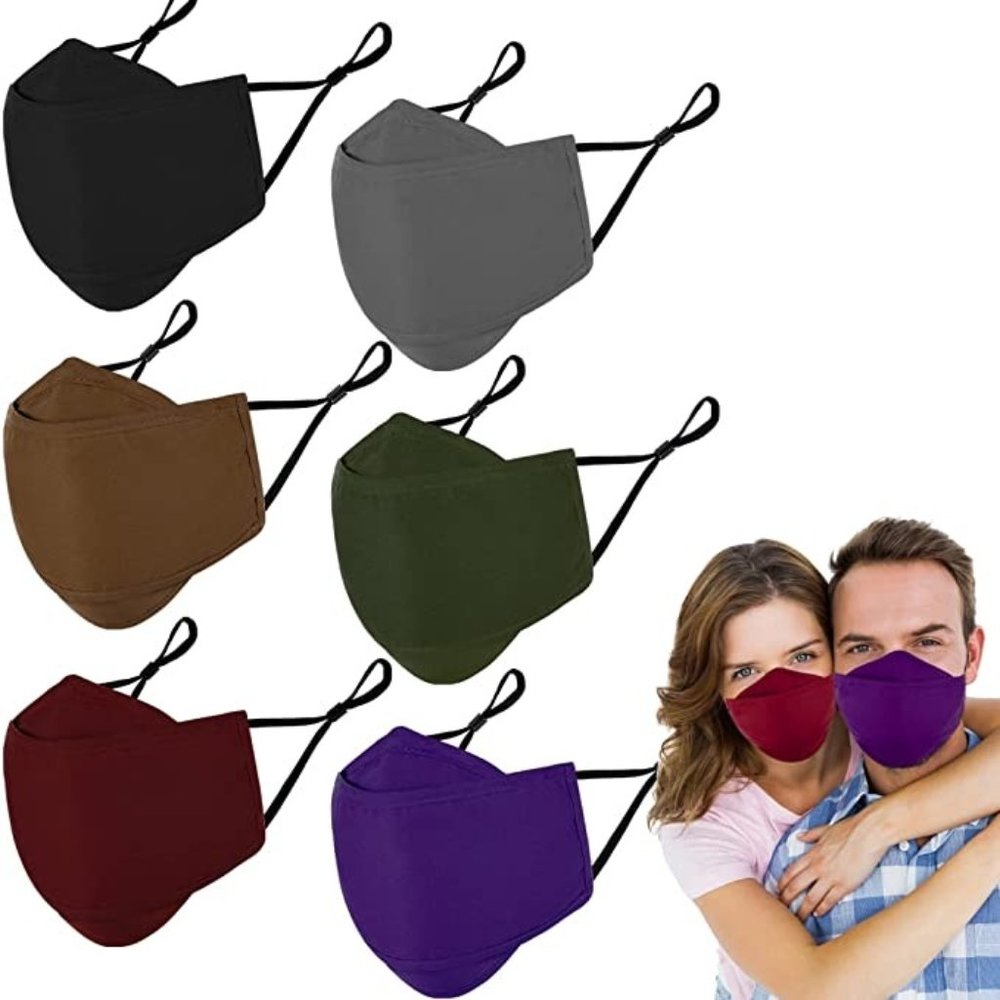 Reusable Cloth Face Masks Washable 4 Layer 4D Anti Fogging Adult Face Masks Set